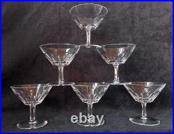 Cristal St Louis Service de 6 Coupes A Champagne Signées Facettes Lot1(A6)