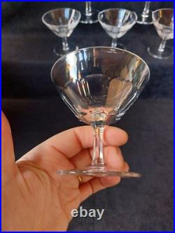 Cristal St Louis Service de 6 Coupes A Champagne Signées Facettes Lot1(A6)