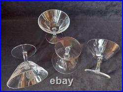 Cristal St Louis Service de 6 Coupes A Champagne Signées Facettes Lot1(A6)