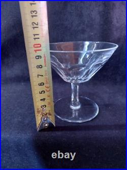 Cristal St Louis Service de 6 Coupes A Champagne Signées Facettes Lot1(A6)