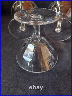 Cristal St Louis Service de 6 Coupes A Champagne Signées Facettes Lot2(A6)
