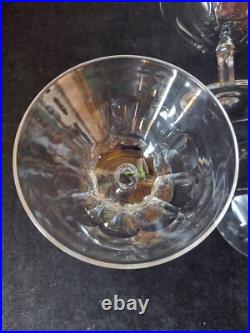 Cristal St Louis Service de 6 Coupes A Champagne Signées Facettes Lot2(A6)
