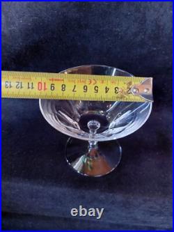 Cristal St Louis Service de 6 Coupes A Champagne Signées Facettes Lot2(A6)