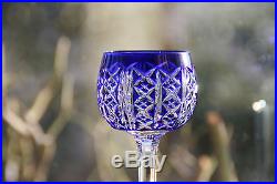 Cristal de Saint Louis Roemer 6 Verres à vin du Rhin Riesling Rouge & bleu