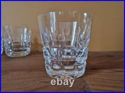 Cristal de Saint Louis Série de 6 verres à whisky modèle Manhattan taillé