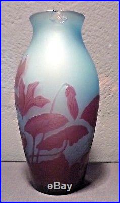 D'ARGENTAL SAINT-LOUIS-Vase art nouveau dégagé à l'acide-daum-gallé-schneider