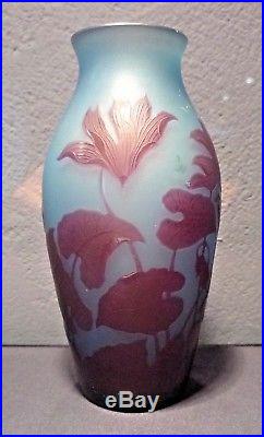 D'ARGENTAL SAINT-LOUIS-Vase art nouveau dégagé à l'acide-daum-gallé-schneider