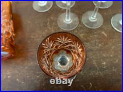 Ensemble de 11 verres et 2 carafons en cristal de Saint Louis (prix du lot)