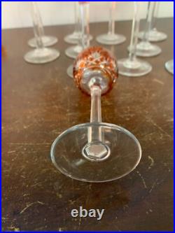 Ensemble de 11 verres et 2 carafons en cristal de Saint Louis (prix du lot)