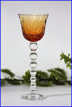 Ensemble de 4 verres à vin du Rhin Roemer en cristal de St Louis modèle Bubbles