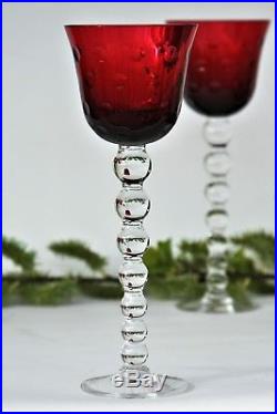Ensemble de 6 verres à vin du Rhin Roemer en cristal de St Louis modèle Bubbles