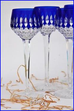 Ensemble de 6 verres à vin du Rhin ou Roemer en cristal de Saint Louis