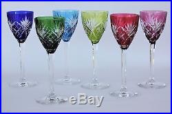 Ensemble de 6 verres à vin du Rhin Roemer en cristal de St Louis Chantilly