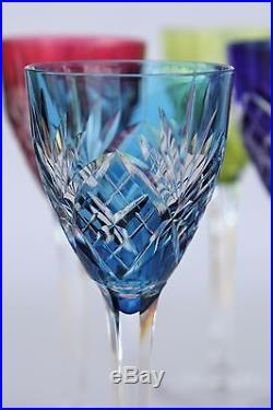 Ensemble de 6 verres à vin du Rhin Roemer en cristal de St Louis Chantilly