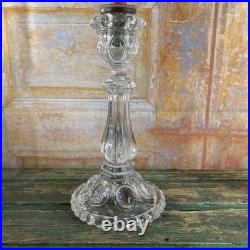 Exceptionnel Paire de Bougeoirs Cristal Gravé saint Louis Décors Dauphin Royal