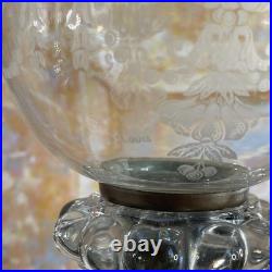 Exceptionnel Paire de Bougeoirs Cristal Gravé saint Louis Décors Dauphin Royal