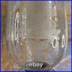 Exceptionnel Paire de Bougeoirs Cristal Gravé saint Louis Décors Dauphin Royal