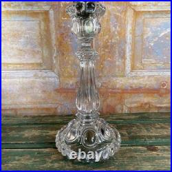 Exceptionnel Paire de Bougeoirs Cristal Gravé saint Louis Décors Dauphin Royal