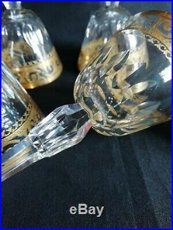 Exceptionnel crystal glass service Stella gold or Saint Louis cristal luxury