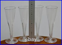FLUTE à CHAMPAGNE, 4 belles flutes à champagne, Baccarat, Saint Louis, cristal