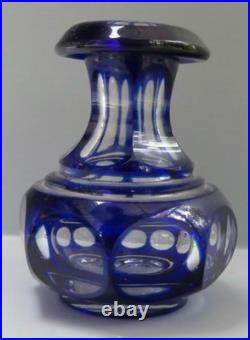 Flacon Cristal Saint-louis Overlay Bleu Xix° Siècle