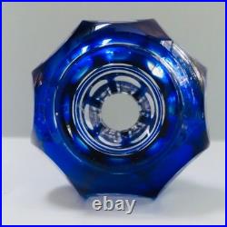 Flacon Cristal Saint-louis Overlay Bleu Xix° Siècle