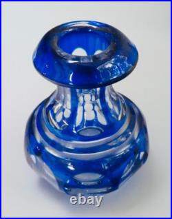 Flacon Cristal Saint-louis Overlay Bleu Xix° Siècle