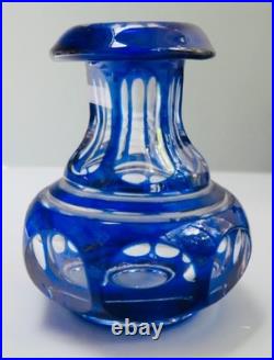 Flacon Cristal Saint-louis Overlay Bleu Xix° Siècle