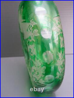 Flacon Xix° Cristal Taillé Saint-louis, Scènes De Chasse