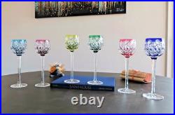 Florence, cristal Saint Louis. 6 Roemers / Verres à vin du Rhin. H24cm