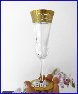 Flute A Champagne Signee En Cristal De Saint Louis Modele Thistle Gold