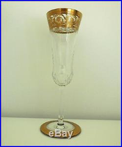 Flute A Champagne Signee En Cristal De Saint Louis Modele Thistle Gold