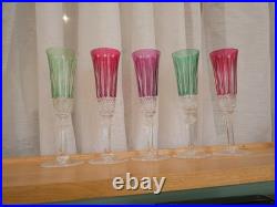 Flute à champagne roemer cristal overlay violet Saint ST Louis Tommy 18.8 cm