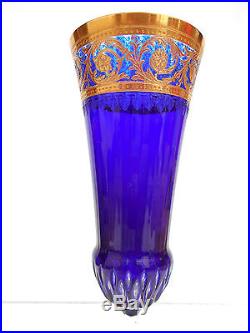 Flûte champagne cristal Saint-Louis bleu cobalt Thistle chardon