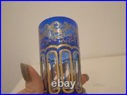 Goblet à thé en cristal bleu or Saint Louis Rabat dorure peinte non gravé