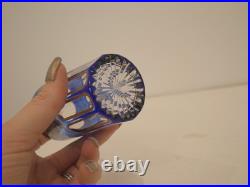 Goblet à thé en cristal bleu or Saint Louis Rabat dorure peinte non gravé