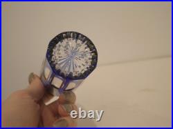 Goblet à thé en cristal bleu or Saint Louis Rabat dorure peinte non gravé