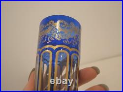 Goblet à thé en cristal bleu or Saint Louis Rabat dorure peinte non gravé
