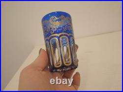 Goblet à thé en cristal bleu or Saint Louis Rabat dorure peinte non gravé