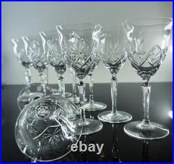Grand 10 Verres A Vin Ancienne En Cristal Taille A La Main Boheme St Louis Grand 10 Verres A Vin Ancienne En Cristal Taille A La Main Boheme St Louis