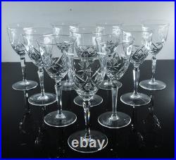 Grand 10 Verres A Vin Ancienne En Cristal Taille A La Main Boheme St Louis Grand 10 Verres A Vin Ancienne En Cristal Taille A La Main Boheme St Louis
