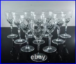 Grand 10 Verres A Vin Ancienne En Cristal Taille A La Main Boheme St Louis Grand 10 Verres A Vin Ancienne En Cristal Taille A La Main Boheme St Louis