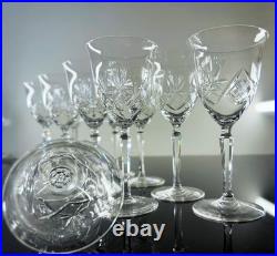 Grand 10 Verres A Vin Ancienne En Cristal Taille A La Main Boheme St Louis Grand 10 Verres A Vin Ancienne En Cristal Taille A La Main Boheme St Louis