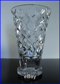 Grand Ancienne Vase En Cristal Souffle Taille St. Louis Art Deco