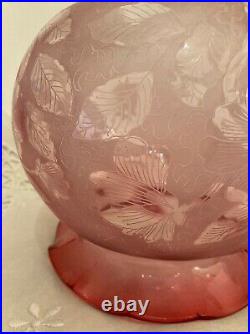 Grand Globe Tulipe Cristal gravé BACCARAT/ ST LOUIS Rubis, Cranberry Oil Lamp N°2