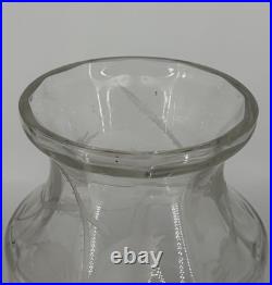 Grand Vase Cristal Gravé Décor Floral Art Déco Baccarat Saint Louis 35,5cm