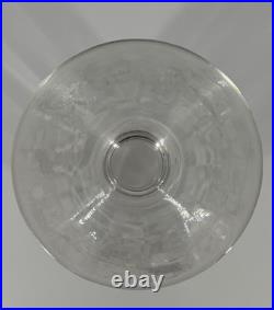 Grand Vase Cristal Gravé Décor Floral Art Déco Baccarat Saint Louis 35,5cm