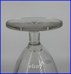 Grand Vase Cristal Gravé Décor Floral Art Déco Baccarat Saint Louis 35,5cm