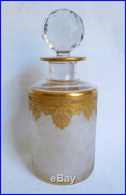 Grand flacon à parfum en CRISTAL DE ST LOUIS, modèle NELLY Empire doré 17,5cm