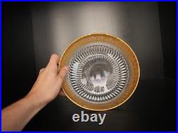 Grand plat coupe saladier centre de table cristal Saint Louis Thistle Or défaut